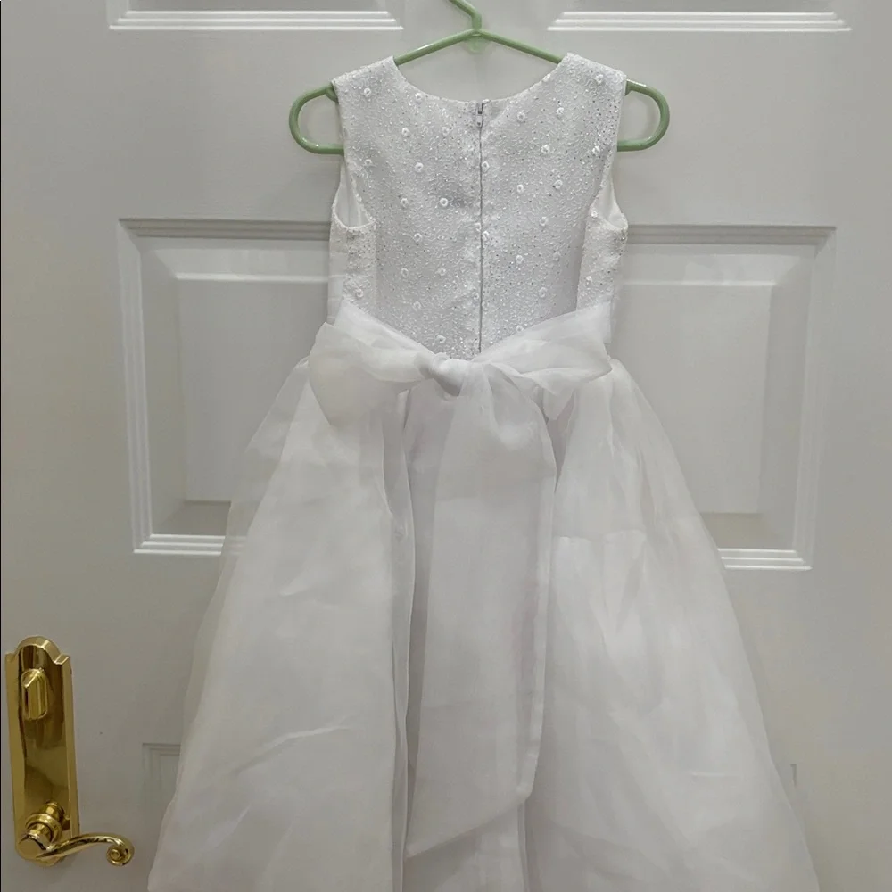 Tip Top White Flower Girl Dress with Subtle Rhinestones & Bolera. Size 2 Toddler - Picture 4 of 12
